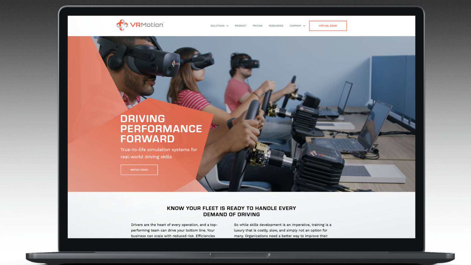 VRmotion homepage laptop mockup VRmotion homepage laptop mockup